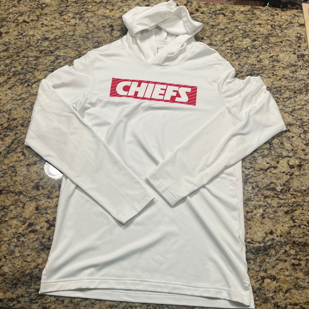 Nike Mens Kansas City Chiefs Dri-FIT Hoodie Long Sleeve Shirt White Small NFL